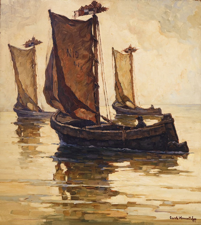 Gemälde: Kurenkähne unter Segeln